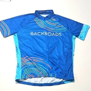 Louis Garneau Blue Cycling Jersey Vtg Design